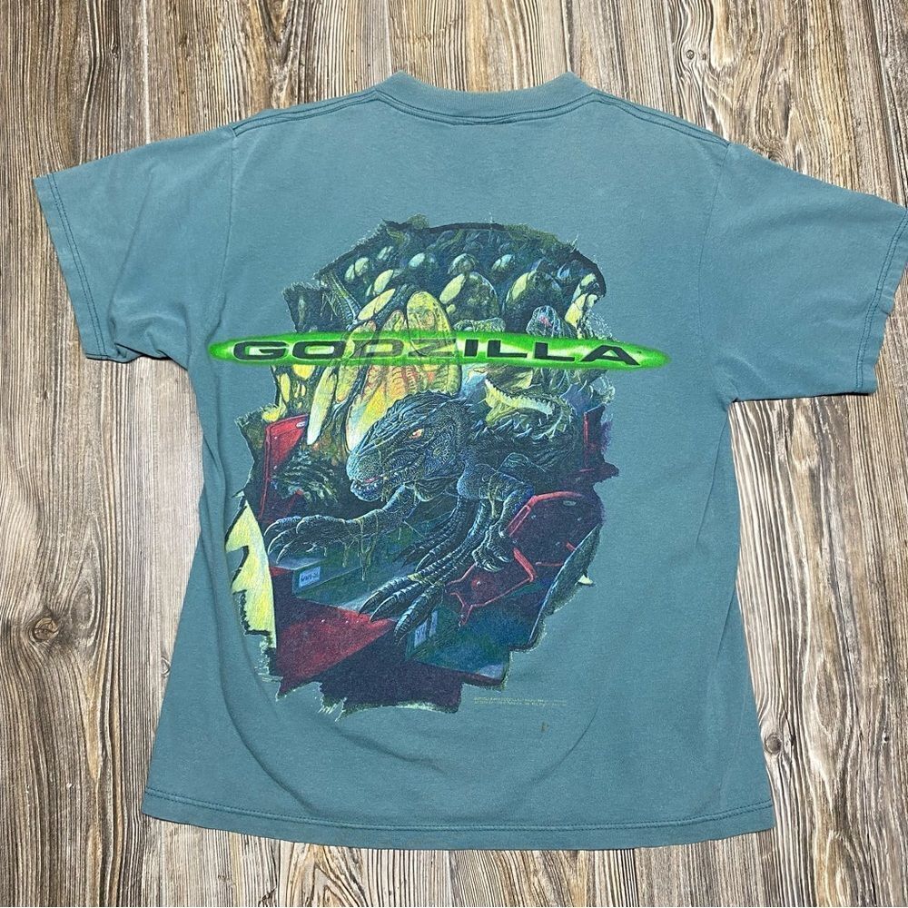 90s Vintage Made USA 1994 GODZILLA Promo KING OF THE MONSTERS T SHIRT YTH large